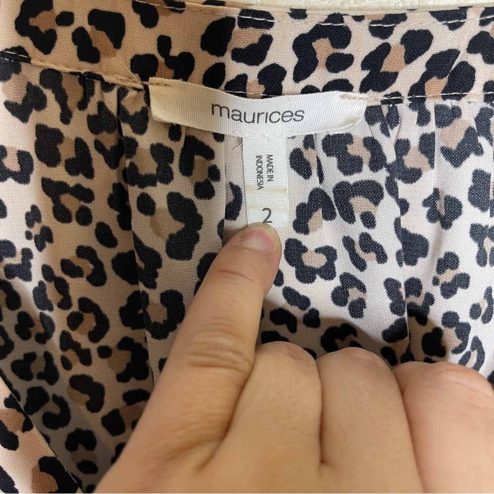 Maurices Leopard Print Button Down Blouse Womens … - image 3